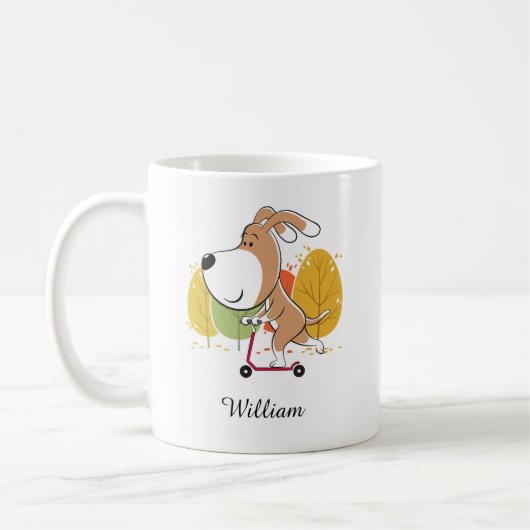 Mug Cartographier Chien mignon Chien Chien Puppy Kick  (Gauche)