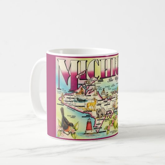 Mug cartographique de la péninsule supérieure du M (Devant gauche)