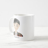 Mug Carton d'aquarelle mignonne Portrait masculin pers (Devant gauche)