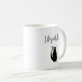Mug Carton de chat mignon noir Winking Kitty Dessin (Devant droit)