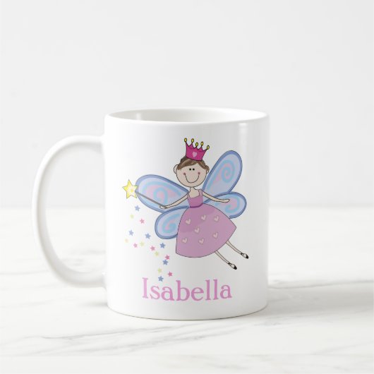 Mug Carton Fée Rose Rose mauve mauve Cute Girl sur mes (Gauche)