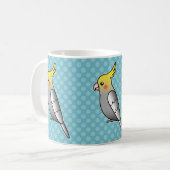 Mug Carton gris Cockatiel Parrot Bird (Devant gauche)
