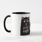 Mug Carton mignon J'aime les chats (Gauche)