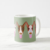 Mug Carton vert Podenco Dog Visages (Devant droit)