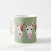 Mug Carton vert Podenco Dog Visages (Devant gauche)