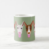 Mug Carton vert Podenco Dog Visages (Centre)