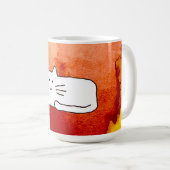 Mug Cartoon Cat Doodle Line Drawing (Devant droit)