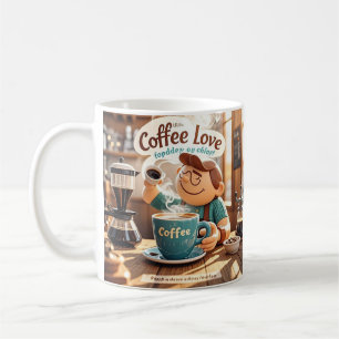Mug Cartoon chaleureux café confortable style amateur