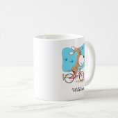Mug Cartoon Chien mignon Chien Chiot Vélo équitation V (Devant droit)