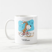 Mug Cartoon Chien mignon Chien Chiot Vélo équitation V (Gauche)