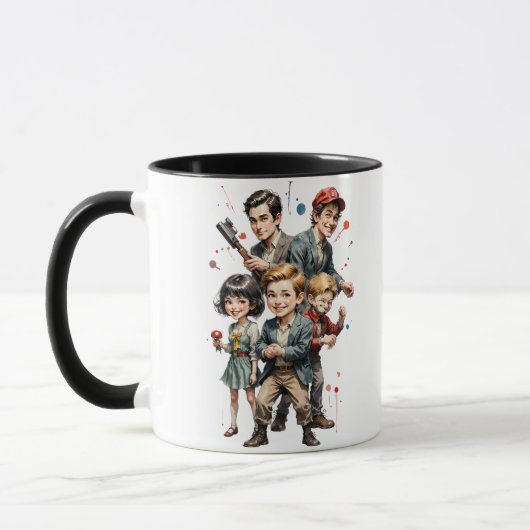 Mug "Cartoon classique à effet 3D" (Gauche)