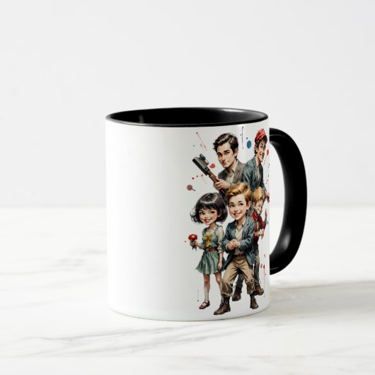 Mug "Cartoon classique à effet 3D" (Devant droit)