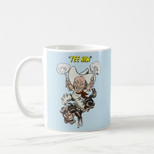 Mug Cartoon cowboy tir pistolets équitation art (Gauche)