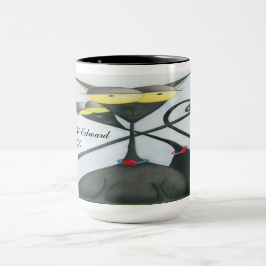 Mug Cartoon de chats gris et noir (Centre)