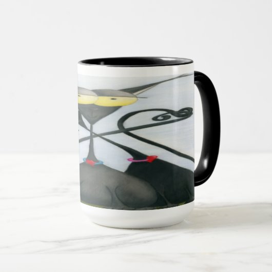 Mug Cartoon de chats gris et noir (Devant droit)