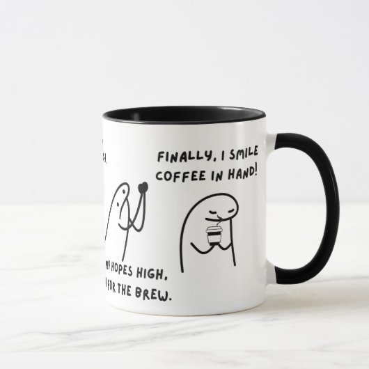 Mug Cartoon de l'amoureux du café mignon (Droite)