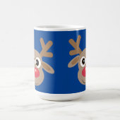 Mug Cartoon de Noël Cute Reindeer bleu (Centre)
