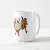 Mug Cartoon de ski de Chouette (Devant droit)