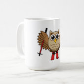 Mug Cartoon de ski de Chouette (Devant gauche)