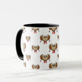 Mug Cartoon de ski de Chouette (Devant gauche)