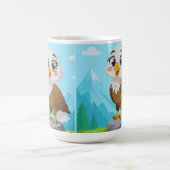 Mug Cartoon Eagle on Rock – Cute Vector Character (Centre)