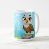 Mug Cartoon Eagle on Rock – Cute Vector Character (Devant droit)