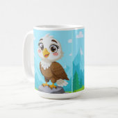 Mug Cartoon Eagle on Rock – Cute Vector Character (Devant gauche)