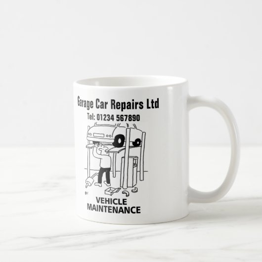Mug Cartoon Entretien de Véhicule (Droite)