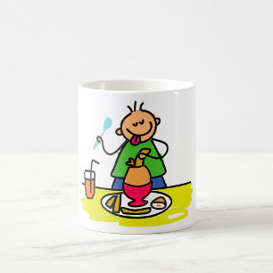 Mug Cartoon Kid Savourez un repas avec du jus et des o