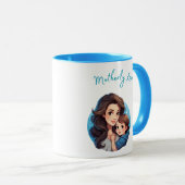 Mug Cartoon maman et fille-mère amour (Devant droit)