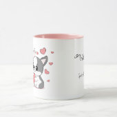 Mug Cartoon mignon Bulldog Les amoureux des coeurs Sai (Centre)