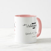 Mug Cartoon mignon Bulldog Les amoureux des coeurs Sai (Devant droit)