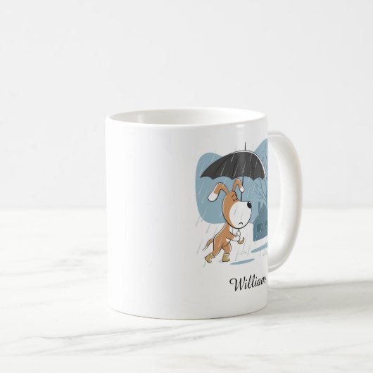 Mug Cartoon mignon Chien Chien Chien Chiot Marche Plui (Devant droit)