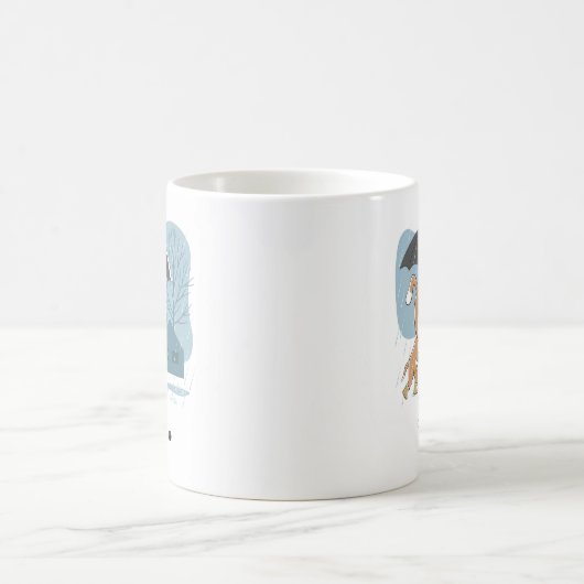Mug Cartoon mignon Chien Chien Chien Chiot Marche Plui (Centre)