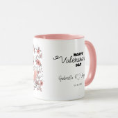 Mug Cartoon mignon Fox Amateurs Coeurs Saint Valentin (Devant droit)