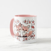 Mug Cartoon mignon Fox Amateurs Coeurs Saint Valentin (Devant gauche)