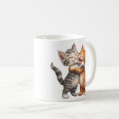 Mug Cartoon mignon Happy Cats Hug (Devant droit)