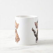Mug Cartoon mignon Happy Cats Hug (Centre)