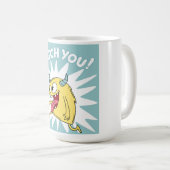 Mug Cartoon Monster Jaune Courir - Vous Attraper (Devant droit)