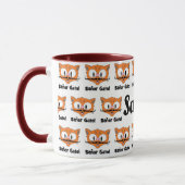 Mug Cartoon Mustache Chat Motif Personnalisé (Gauche)