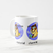 Mug Cartoon personnalisable Leo Lion traits Zodiac (Devant gauche)