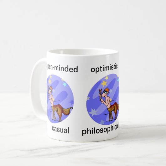 Mug Cartoon personnalisé Sagittarius Centaur Traits Co (Devant gauche)