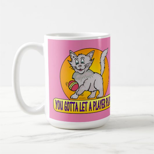 MUG CARTOON PLAYER CAT (Gauche)