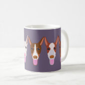 Mug Cartoon pourpre Podenco Dog Visages (Devant droit)