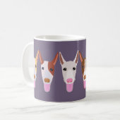 Mug Cartoon pourpre Podenco Dog Visages (Devant gauche)