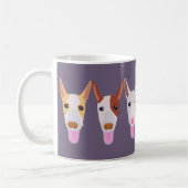 Mug Cartoon pourpre Podenco Dog Visages (Gauche)