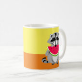 Mug Cartoon Raccoon Avec Watermelon (Devant droit)