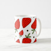 Mug Cartoon Red Strawberries Motif sans couture (Devant droit)
