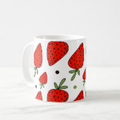 Mug Cartoon Red Strawberries Motif sans couture (Devant gauche)