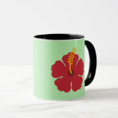 Mug Cartoon rouge Hibiscus simple (Devant droit)